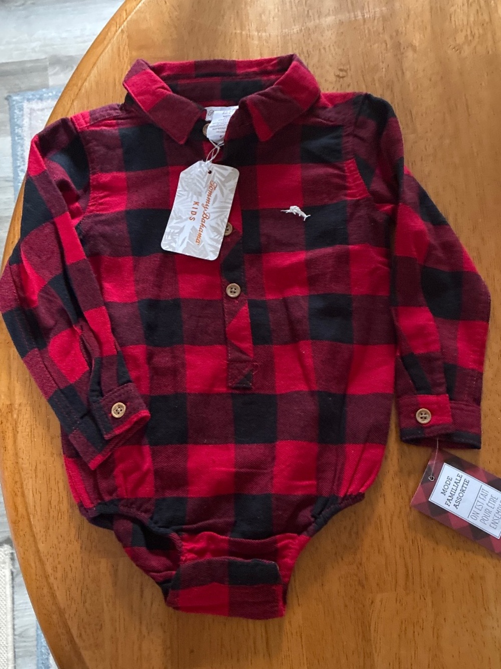 Tommy Bahama Kids Onesie 18 Months Flannel Shirt With Snaps